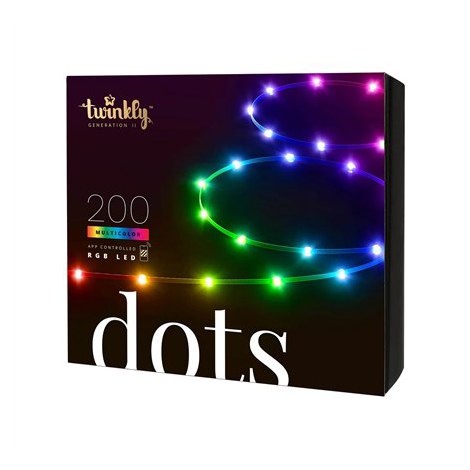 Twinkly Dots Smart LED Lights 200 RGB (Multicolor), 10m, Transparent Twinkly | Dots Smart LED Lights 200 RGB (Multicolor), 10m,